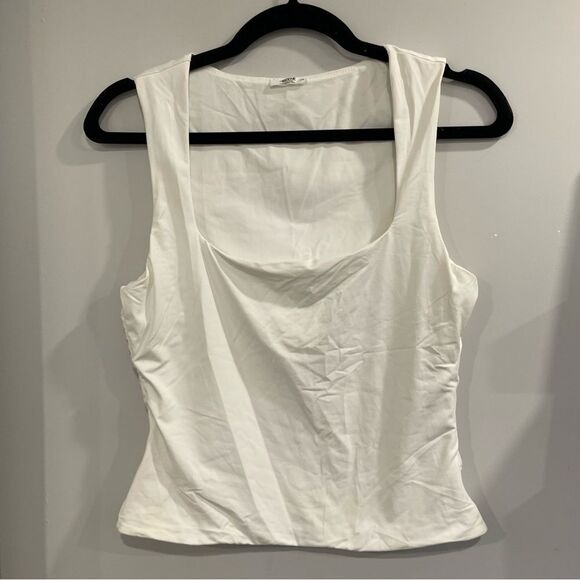 3/$25 ✺ Ardene Contour Square Neck Tank TOp White L - Picture 1 of 5